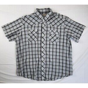 Vintage Wrangler Western Pearl Snap Pockets Short Sleeve Mens Shirt Size XXL